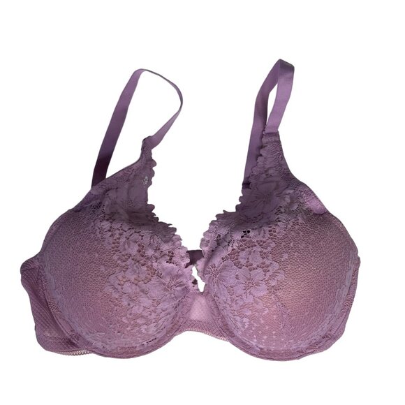 Auden Plunge Coverage Push-Up Bra Padded 34D Lilac Purple Lace - Picture 1 of 9